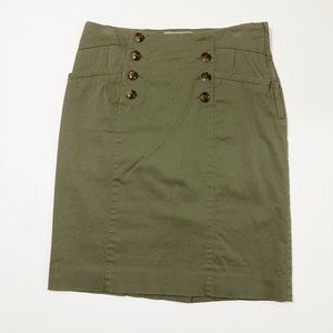 H&M Olive Midi Skirt